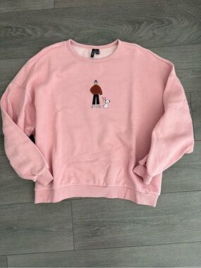 Vero Moda Pink Crewneck Sweatshirt sweater short tee dog mom mum lover oversized